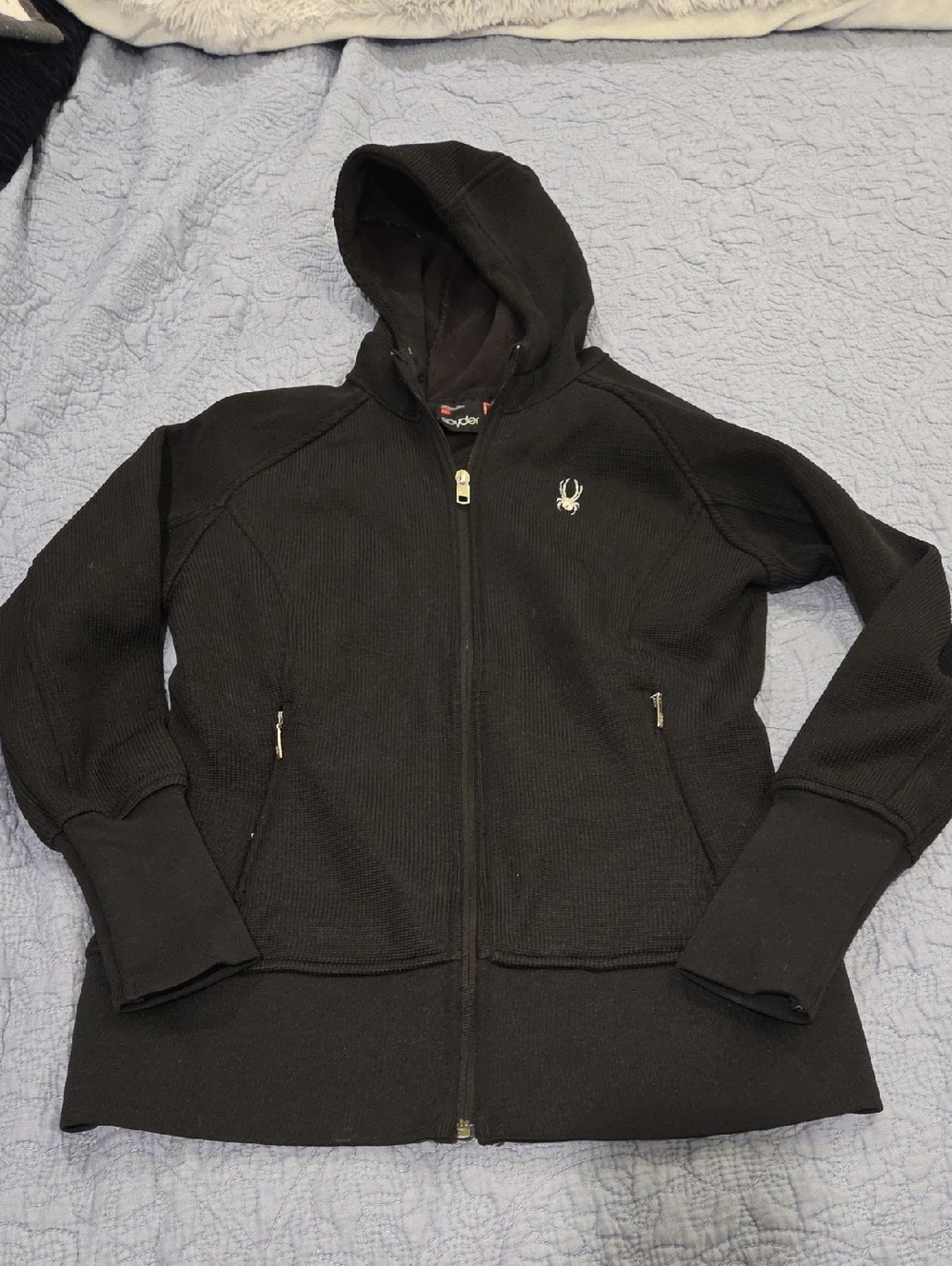 Spyder Women's Black Full-Zip Hoodie Jacket Size L!
